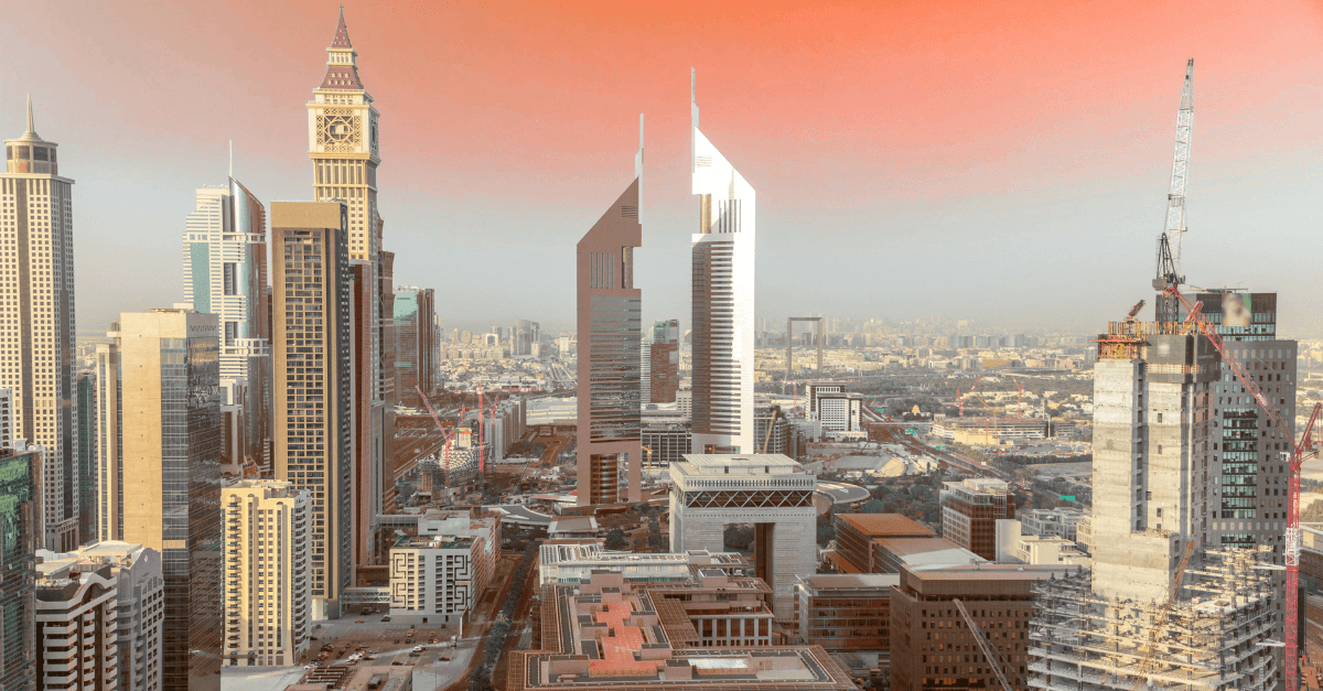 Dubai financial district skyline representing GCC exchange house treasury operations and cross-border capital redeployment